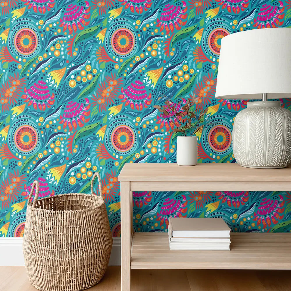 Boho Banksia Wallpaper