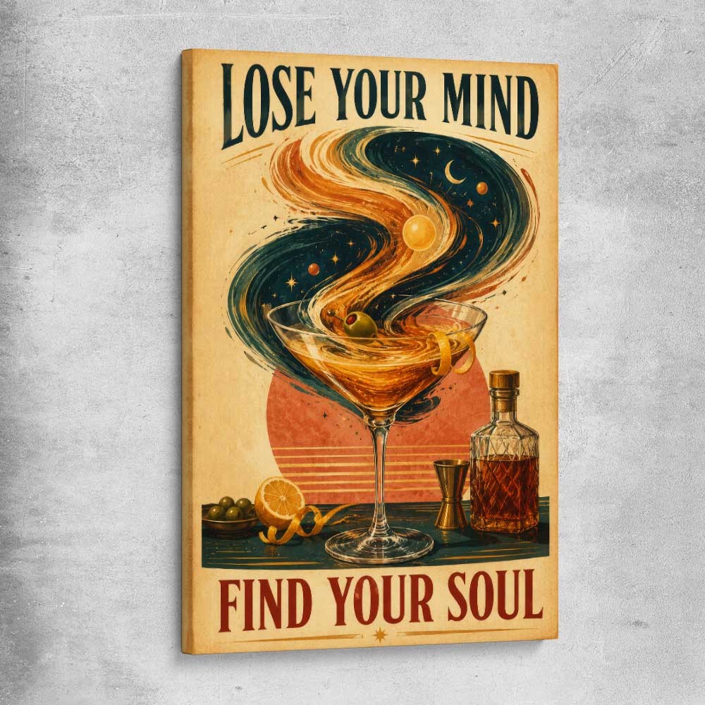 Inspirational wall art print of Find Your Soul on a stretched canvas