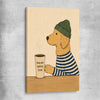 Inspirational wall art print of Good Boy Coffee on a stretched canvas