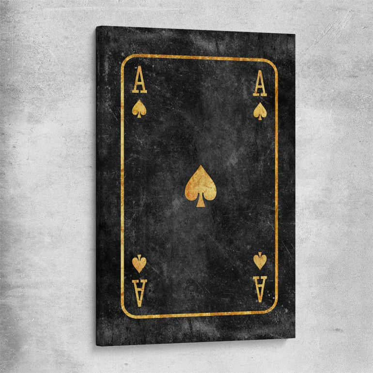 Ace of Spades stretched canvas - part of our high quality fashion canvas wall art and prints collection