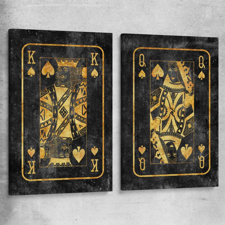 Inspirational wall art print of King of Spades Pair on a stretched canvas