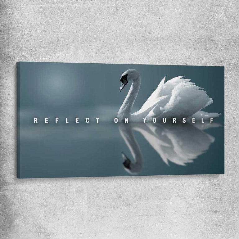 Reflect On Yourself stretched canvas - part of our high quality fashion canvas wall art and prints collection