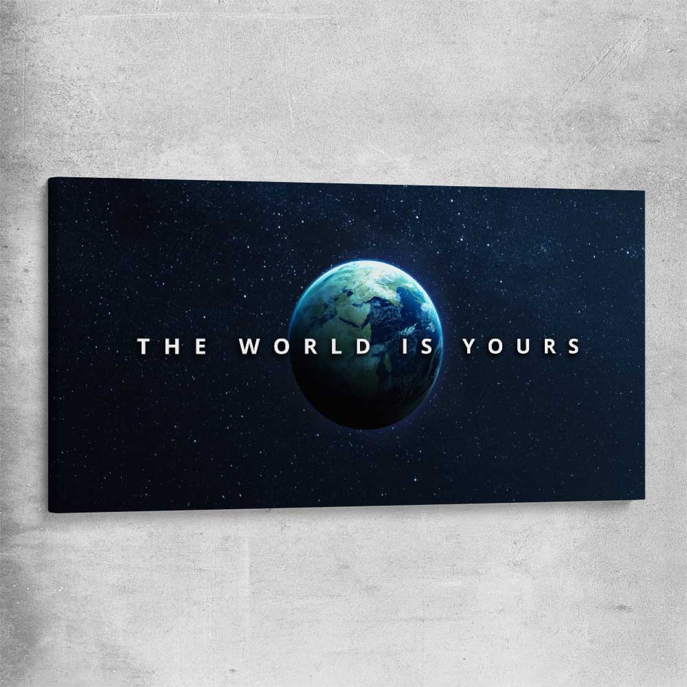 The World Is Yours stretched canvas - part of our high quality fashion canvas wall art and prints collection