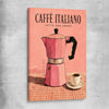 Caffe Italiano stretched canvas is a colourful and stylish canvas wall art and print suited for the kitchen area