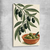 Terracotta Olive Branch stretched canvas is a colourful and stylish canvas wall art and print suited for the kitchen area