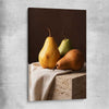 Three Pears stretched canvas is a colourful and stylish canvas wall art and print suited for the kitchen area