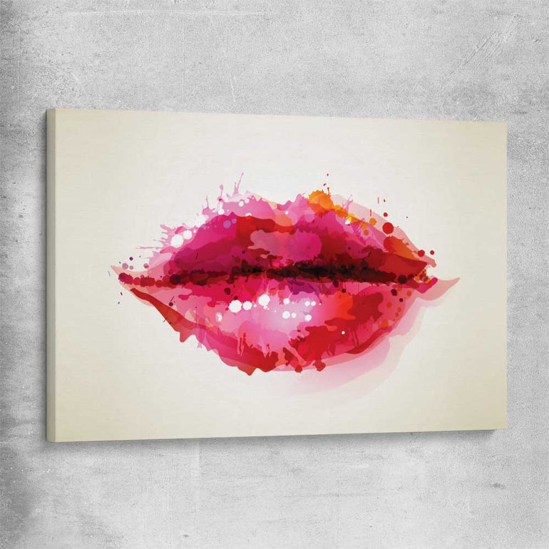 Abstract Lips stretched canvas - part of our high quality canvas lips wall art collection