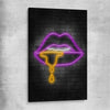 Neon Lips stretched canvas - part of our high quality canvas lips wall art collection