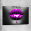 Purple Lust stretched canvas - part of our high quality canvas lips wall art collection