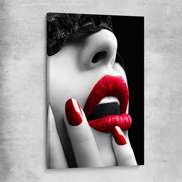 Subtle Desire stretched canvas - part of our high quality canvas lips wall art collection
