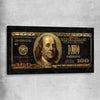 Money wall art print of Golden Bill on a stretched canvas