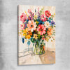Floral print of Colourful Blooms on a stretched canvas