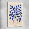 Floral print of Indigo Botanica on a stretched canvas