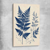 Floral print of Indigo Fern on a stretched canvas
