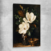 Floral print of Midnight Magnolia on a stretched canvas