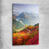 Floral print of Mont Blanc Autumn Valley on a stretched canvas