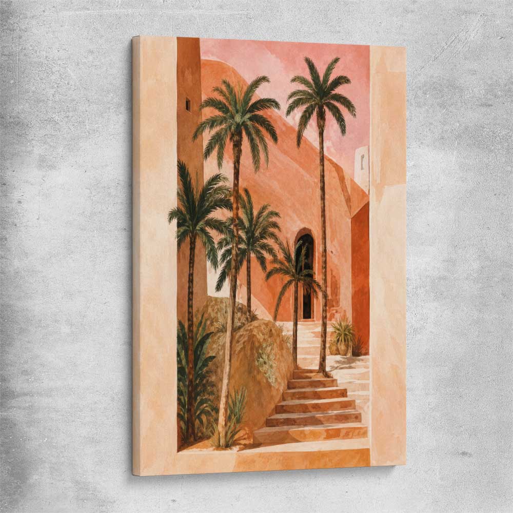 Floral print of Palm House on a stretched canvas