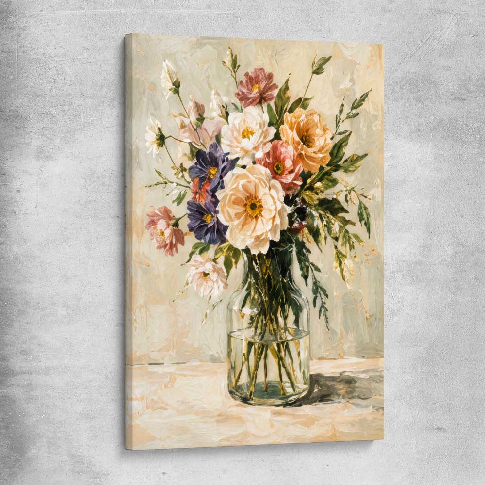 Floral print of Wild Bloom on a stretched canvas