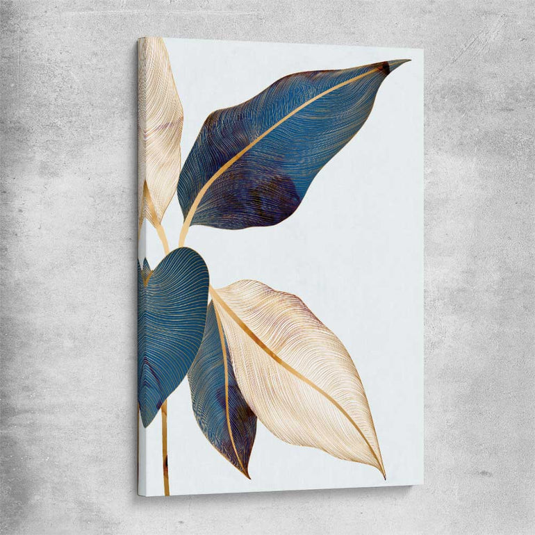 Floral print of Botanic Blue One on a stretched canvas