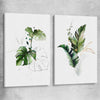 Floral print of Botanic Gold Pair on a stretched canvas