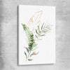 Floral print of Botanic Gold Two on a stretched canvas
