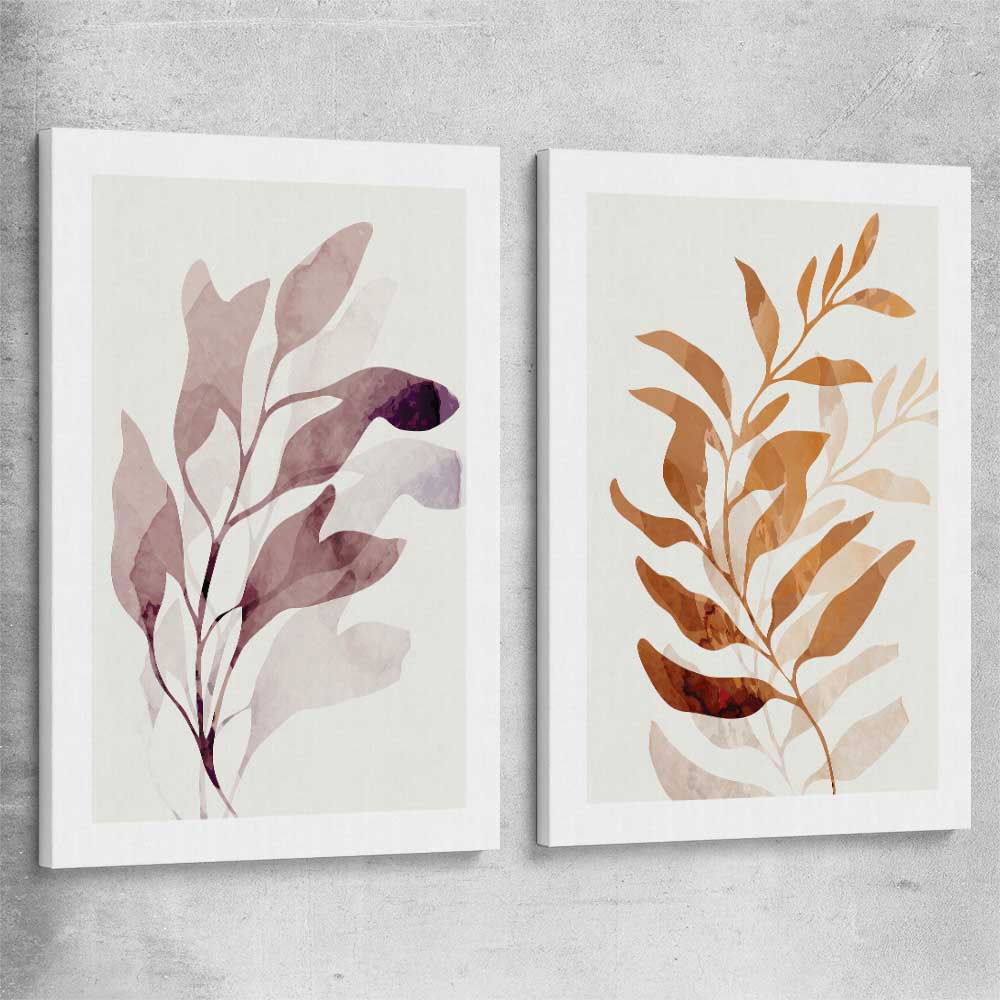 Floral print of Floral Texture Pair on a stretched canvas