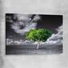 Floral print of Green Tree Horizon on a stretched canvas