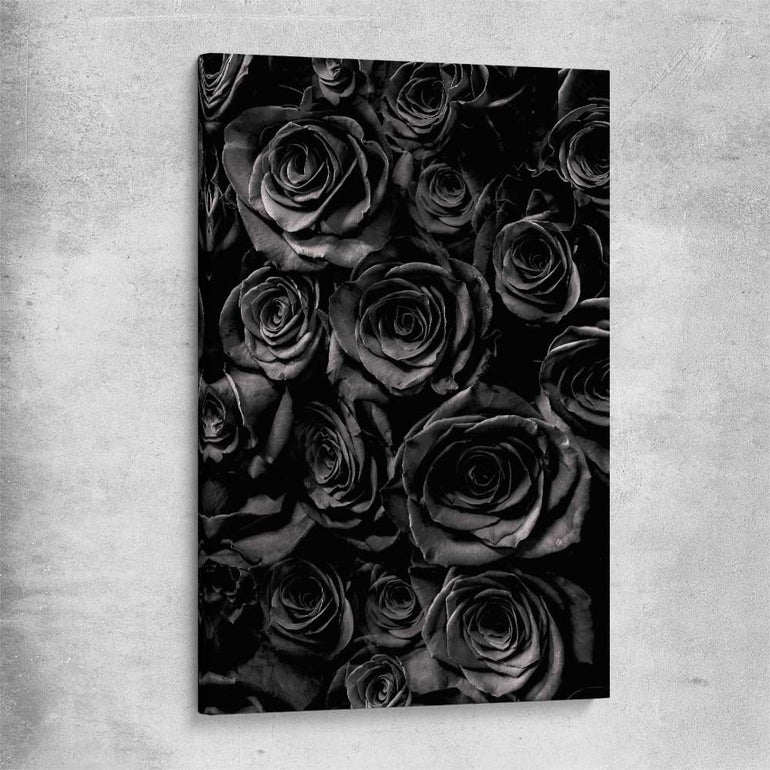 Floral print of Hidden Roses on a stretched canvas