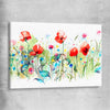 Floral print of Watercolour Red Poppies on a stretched canvas