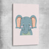 Friendly Elephant stretched canvas is a nursery canvas wall art and print suited for childrens nursery area