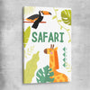 Safari Roaming stretched canvas is a nursery canvas wall art and print suited for childrens nursery area