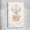Soaring Animal Trio stretched canvas is a nursery canvas wall art and print suited for childrens nursery area