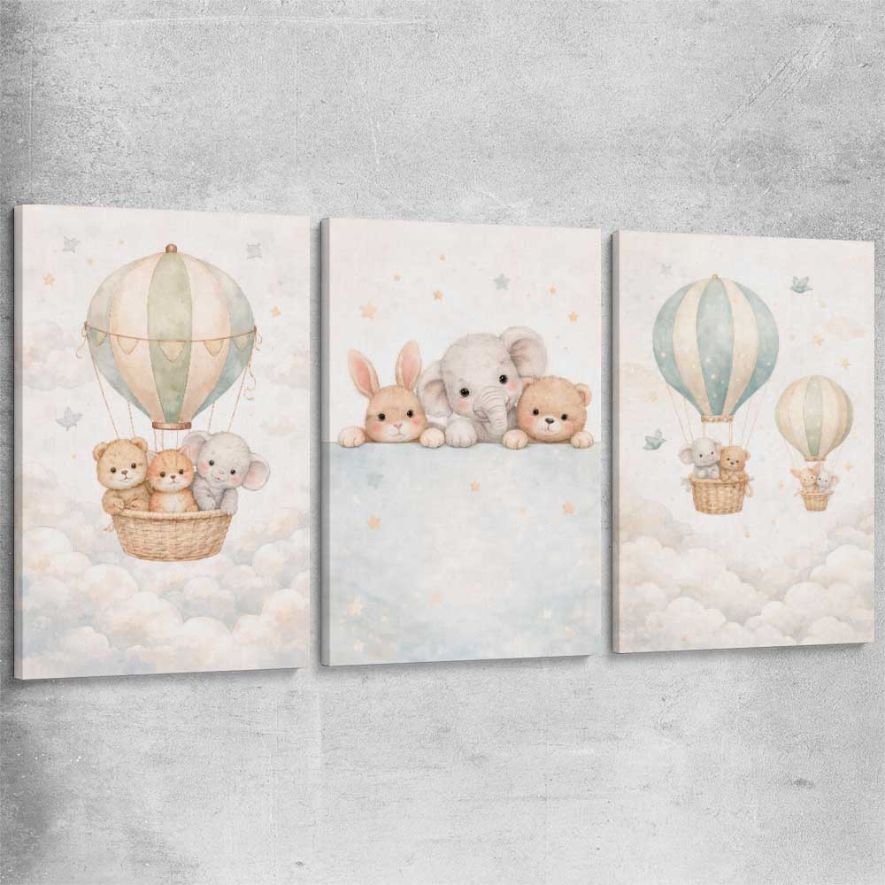 Sweet Dreams Set stretched canvas is a nursery canvas wall art and print suited for childrens nursery area
