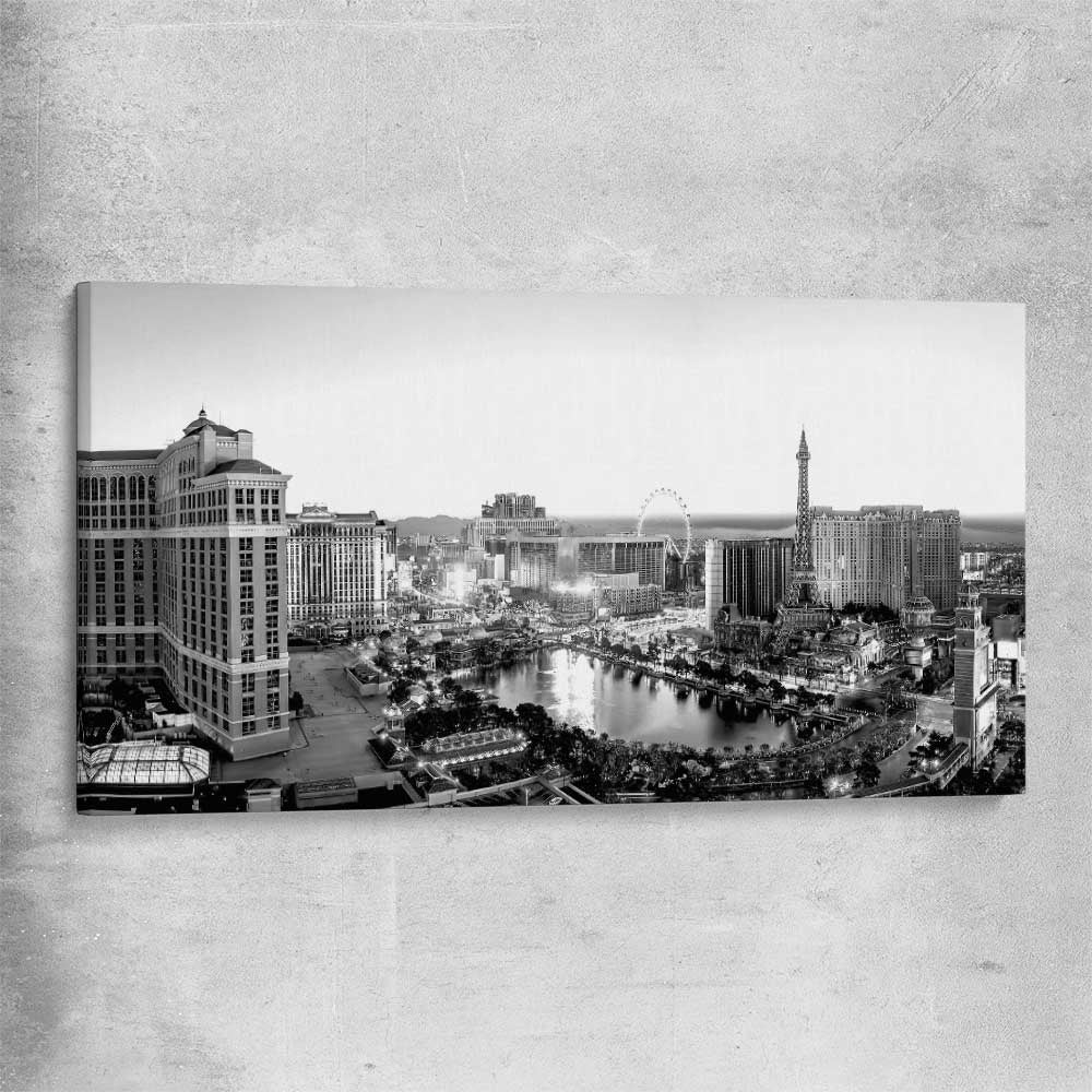 Las Vegas Lights stretched canvas is a high quality print in our city skyline, travel prints and maps collection
