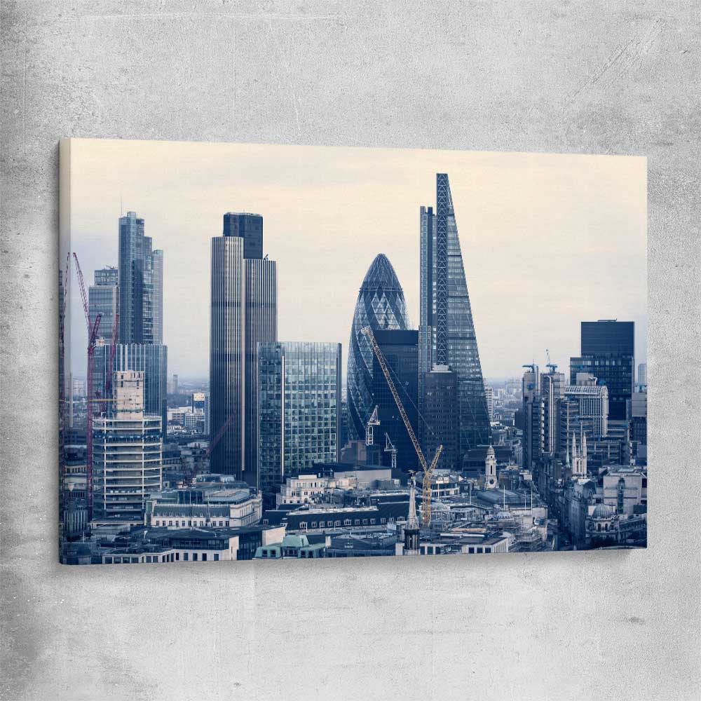London Cityscape stretched canvas is a high quality print in our city skyline, travel prints and maps collection