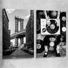 Manhattan Bridge Pair stretched canvas is a high quality print in our city skyline, travel prints and maps collection