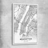 Manhattan City stretched canvas is a high quality print in our city skyline, travel prints and maps collection