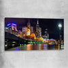 Melbourne City Lights stretched canvas is a high quality print in our city skyline, travel prints and maps collection