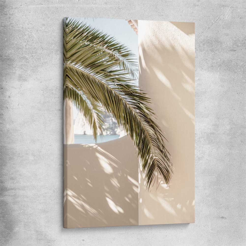 Moroccan Palm Shadow stretched canvas is a high quality print in our city skyline, travel prints and maps collection