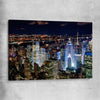 New York Glow stretched canvas is a high quality print in our city skyline, travel prints and maps collection