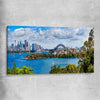 Sydney Harbour Panorama stretched canvas is a high quality print in our city skyline, travel prints and maps collection
