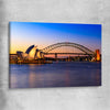 Sydney Harbour Sunset stretched canvas is a high quality print in our city skyline, travel prints and maps collection