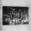 Sydney Night Skyline stretched canvas is a high quality print in our city skyline, travel prints and maps collection