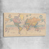 Vintage Map Colour stretched canvas is a high quality print in our city skyline, travel prints and maps collection