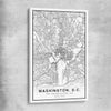 Washington City stretched canvas is a high quality print in our city skyline, travel prints and maps collection