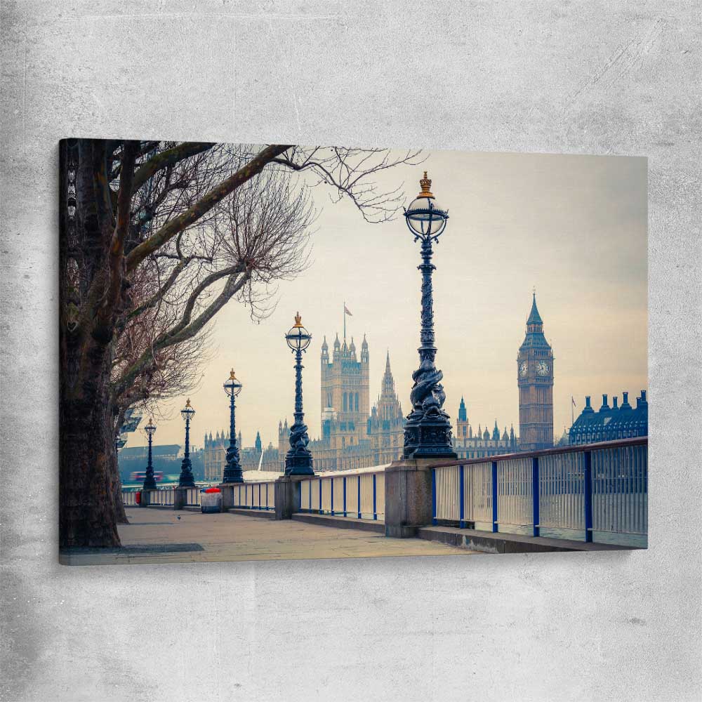 Westminster View stretched canvas is a high quality print in our city skyline, travel prints and maps collection