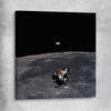 Space prints and wall art of Apollo 11 Earthrise on a stretched canvas