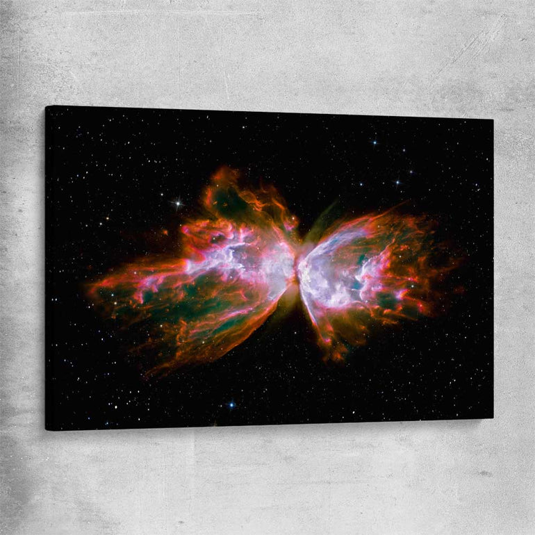Space prints and wall art of Butterfly Nebula on a stretched canvas