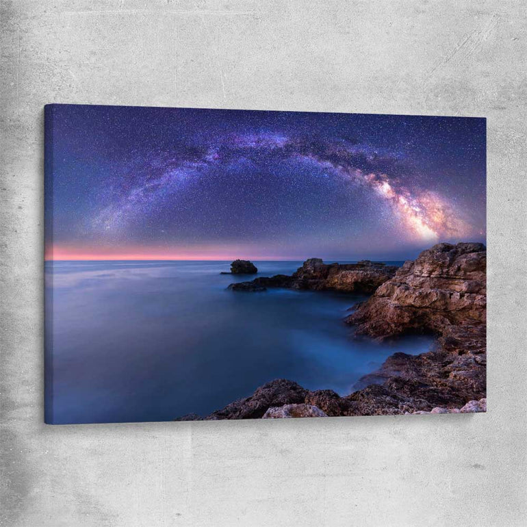 Space prints and wall art of Night Milky Way on a stretched canvas