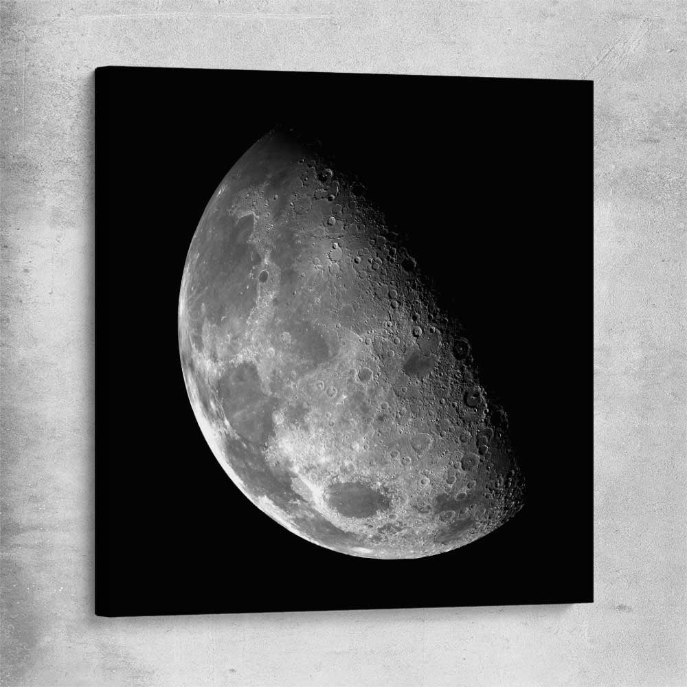 Space prints and wall art of The Moon on a stretched canvas